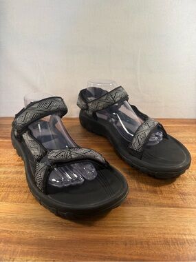 TEVA Men's Hurricane XLT3 Black/Gray/White Adjustable Sandals Size 10